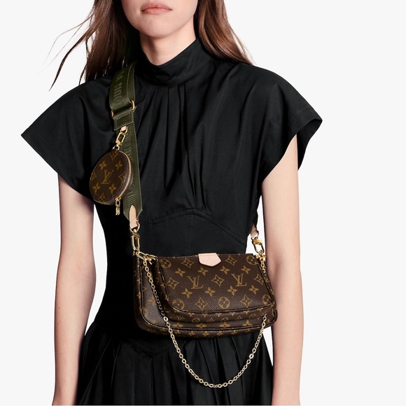 LOUIS VUITTON MONOGRAM MULTI POCHETTE ACCESSOIRES SHOULDER BAG CROSSBODY KHAKI - Picture 1 of 16